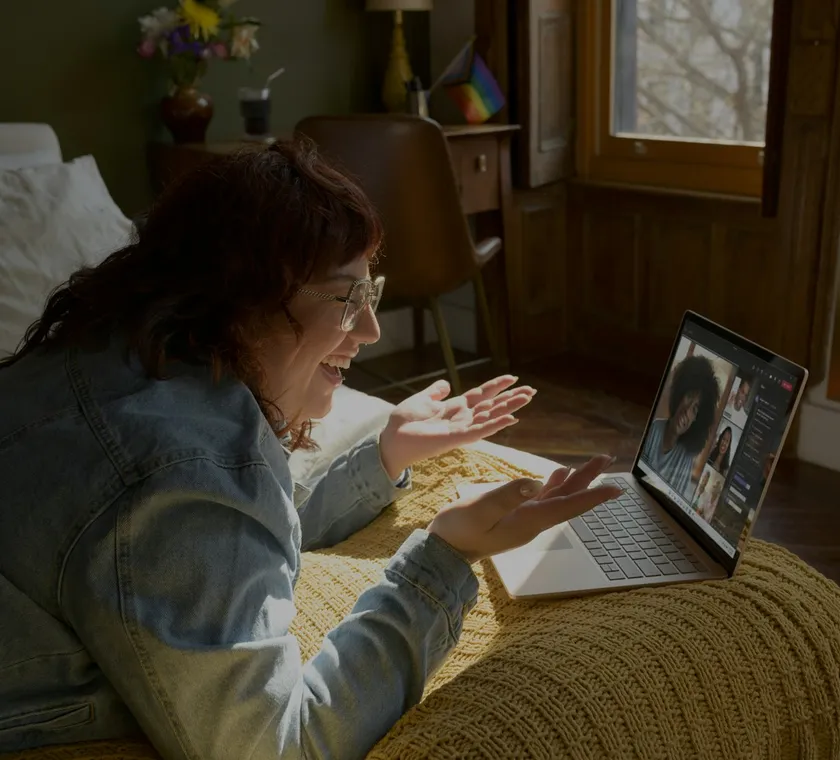 Patient having a telehealth video consultation from home